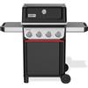 Weber Barbecue a gas Spirit E-410/4 bruciatori, accensione Snap-Jet, ruote resistenti e griglia di riscaldamento, superficie di 51 x 46cm, compatibile con le guide laterali Weber Works, nero/argento