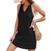 Bcenoilua Abito Estivo Donna Vestito Corto Scollo a V Abiti da Camicia Senza Maniche Abito a Canotta Abiti Leggero Mare da Spiaggia