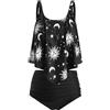 JMSUN Costume da Bagno Tankini da Donna a Vita Alta con Balze Luna