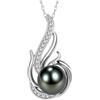 NONNYLLEI Collana da donna con perle nere di Tahiti, regalo per moglie, matrimonio, compleanno, anniversario, festa della mamma, San Valentino, regalo di Natale