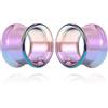 Vankula Dilatatori Lobo Double Flared tunnel dilatatore orecchie in Vetro lobi piercing espansori Gioielli Uomo Donna 12mm(1/2) Cloftle