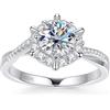 AOMEKASO Anello per Donna - 1 CT Anello in Moissanite-Certificato GRA Incluso, Design Stella Lucente, Argento 925, Colore D, Purezza VVS1, Taglio al Plasma, Adatto per: Quotidiano/Festa/Appuntamento/Matrimonio