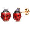IMINI Piccoli orecchini a perno a forma di coccinella, in argento Sterling 925, ipoallergenici, per cartilagine, gioielli alla moda, idea regalo di compleanno