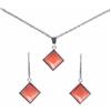 ASTER ALHELÍ Set Collana e Orecchini Donna Pietre Naturali - Gioielli Donna Acciaio Inossidabile - Set Gioielli Elegante e Leggero - Collana e Orecchini Regalo Donna (Corallo)