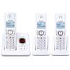 ALCATEL F530 Voice Trio - Telefono fisso cordless DECT con segreteria - Grande display - Vivavoce - Funzione blocco chiamate - 2 tasti di memoria diretta - 3 portatili - Bianco/Grigio