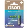 ITSON, batterie ricaricabili AAA, pacco da 4, PRO, ad alta capacità 930 mAh, imballagio ecologico con il 95% di materiali riciclati, Made in Japan, pile pre-caricate