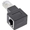 InLine® - Adattatore RJ45 cat. 6A, connettore RJ45 maschio/femmina, 90° verso destra