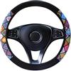 arrderly 1 Pezzo Coprivolante Auto, Coprivolante in stile nazionale, Copri Sterzo in Microfibra Traspirante e Antiscivolo, Coprivolante che Assorbe il Sudore 37-38cm Universale