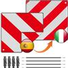 Afenau Cartello di Carico Sporgente, Cartello di Sicurezza Porta 4 Nodi, 50 x 50 cm Cartello Carichi Sporgenti Oomologato, Cartello Carico Sporgente Omologato per Portapacchi Posteriori/Portabici