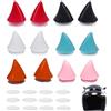 GERUI 12 pezzi moto casco corna corna in gomma accessori corno casco moto caschi moto caschi fuoristrada decorazione (nero, rosso, rosa, azzurro, bianco, arancione)