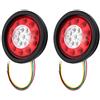 HEHEMM Fanale Posteriore, HEHEMM Fanali Rotondi con 19 LED e Anello di Gomma Nero Luci Gialle e Rosse per Frecce e Freni, Fanali per Camion, Rimorchio, Lampada 12/24V (Confezione da 2)