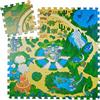 Relaxdays Tappeto Puzzle con Dinosauri, 9 Tasselli, Tappetino per Bambini Atossico, Gommapiuma EVA, 90 x 90 cm, Colorato