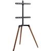 EasyLife - Design STAFFELEI Treppiede TV - Supporto per televisori/monitor fino a 65'' pollici e 35 kg - Orientabile e regolabile in altezza - VESA fino a 400x400 (nero/noce)
