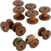 PH PandaHall 10pz Bobine di Legno Bobine di Filo Vuote Marrone, Rocchetti di Filo di Legno per Ricamo Cucito Gioielli Catene Avvolgimento Artigianato Fai da Te, 3.6x3.9cm
