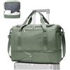 WEPLAN Borsone da Viaggio Donna Bagaglio a Mano 40x30x20 Ryanair Wizzair Borsa da Viaggio Donna Uomo Borsone Palestra con Scomparto per le Scarpe Travel Bag Borsa Sportiva Weekend,B03-Verde Militare