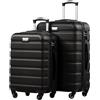 COOLIFE Trolley rigido da viaggio con guscio rigido, valigia da viaggio, valigia a mano con lucchetto TSA e 4 ruote, Set-2tlg(M + L)
