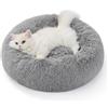 Bedsure Cuccia per gatti lavabile - Ø 50 cm, morbida cuccia per cani, posto letto per gatti e cani piccoli e medi, cuscino rotondo in peluche, letto accogliente, grigio chiaro
