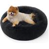 Bedsure Cuccia Gatto Morbida 60x60cm - Cuccia Pelosa per Cani Colore Grigio Scuro, Cuscino Gatto Antistresss con Peluche Lavabile, Lettino Calmante per Gatti