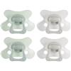 Difrax - Ciuccio naturale - verde e grigio - 6+ mesi - Set di 4 - Ciuccio a forma di farfalla, punta in silicone, senza BPA e rispettoso dei denti