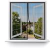 MAGICDOOR Zanzariera Magnetica Vetroresina 120x150cm, Apertura Centrale Zanzariere Magnetiche per Porte Finestre Maglia Fine Magnete Potente Tenda Zanzariera Porta per Camera da Letto Balcone-Nero
