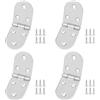 JJWNMLL 4PCS cerniere a ribalta bordo rotondo, 84mm(3 inch) argento, 26PCS viti, cerniere pieghevoli per porte esterne e interne