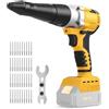 HIUYRFS Rivettatrice a batteria, compatibile con Dewalt 20 V (senza batteria), rivettatrice elettrica automatica con 40 rivetti per rivetti da 1/8, 5/32, strumento rivettatore pop senza spazzole