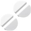 INCREWAY 4 Pezzi Maniglie per Cassetti Mezzaluna, Maniglie per Armadio in Lega di Alluminio, Pomelli Semicircolari Decorativi per Ante (Bianco)