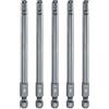 QUARKZMAN 5Pz Punte Cacciavite testa esagonale piatta H5 (5mm) con Punta Magnetiche Gambo Esagonale 1/4 Lunga 100mm (4) in Acciaio S2 Inserti per Avvitatore Metrico con Bussola, Blu