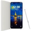 TCL NXTPAPER 60 Ultra 5G Smartphone Android, 7,2 FHD+, 12 GB RAM + 512 GB ROM, telefono con protezione per gli occhi, bianco lunare, con cover flip e stilo