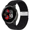 Niboow 20mm Cinturino per Garmin Venu Sq 2/Venu Sq 2 Music/Venu 2 Plus/Venu Sq/Venu Sq Music, Nylon Tessere Cinturino per Garmin Vivoactive 5/Vivoactive 3/Vivoactive 3 Music/Vivomove 3-Stella Nera