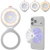 TELESIN 2 in 1 Telefono Magnetico Luce per selfie con flash, compatibile con MagSafe, CRI 85+, Luce anulare da 5000 lux per iPhone/Android, luce LED per selfie con modalità flash per Vlog/Foto/TikTok