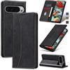 Jasonyu Cover per Google Pixel 9 Pro XL Flip Custodia in Pelle PU, Cover a Libro Portafoglio, Funzione Supporto, Magnetica, Slot Schede, TPU Bumper Caso Custodia per Pixel 9 Pro XL (Nero)