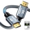 CABNEER Cavo HDMI 2.1 8K 1,5m, HDMI Cavo Alta Velocità 48Gbps 8K 60Hz 4K 120Hz HDCP 2.2/2.3 eARC HDR Commenti con HDTV, Laptop ecc