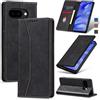Jasonyu Cover per Google Pixel 9A Flip Custodia in Pelle PU, Cover a Libro Portafoglio, Funzione Supporto, Magnetica, Slot Schede, TPU Bumper Caso Custodia (Nero)
