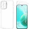 N NEWTOP Custodia Compatibile con HONOR 400 LITE 5G, Morbido TPU CLEAR Silicone Anti Urto Graffio Trasparente Slim Sottile Flessibile Case Posteriore Proteggi Vetro Display (Cover +2 Pellicola)