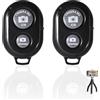 Qneneam 2 Pezzi Telecomando Bluetooth per Selfie, Telecomandi Dell'otturatore, Comando a Distanza Senza Fili per Foto Video, Compatibile con Smartphone iOS/Android/iPhone/HUAWEI, per Selfie Vlog, Portata 10m