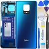LUVSS Coperchio Copribatteria Scocca Vetro Posteriore Imposta per Xiaomi Redmi Note 9S (Blu)