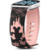 CeiBand 22mm Cinturino per Xiaomi Redmi Watch 5 Active/5 Lite, Braccialetto con Incisione a Cartoni Animati, Silicone Sportivo Cinturini per Donne per Xiaomi Watch S4 Sport/S3/2 Pro/S1 - Nero Rosa