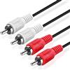 TNP Products TNP Cavo audio stereo 2RCA (12 FT / 3,6 m) Adattatore jack phono maschio doppio RCA composito M/M 2 canali (Destro e sinistro) Connettore schermato per amplificatore auto home theater computer