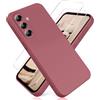 YiKaDa - Cover per Samsung Galaxy A56 5G & [2 Pack] Pellicola Protettiva in Vetro Temperato, Custodia Liquid Silicone Leggero - Rosa Scuro