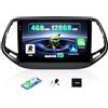SIXWIN 4+128G Android 15 Autoradio per Jeep Compass 2017-2019 con Wireless CarPlay/Android/Mirror Link, 10 HD TouchScreen Schermo Navigatore con WiFi GPS Bluetooth FM RDS Radio USB +Telecamera