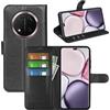 JIUNINE Cover per Honor Magic 7 Lite, Custodia Portafoglio Libro in Pelle Sintetica Antiurto Cover Flip Case con [Carta Fessura] [Supporto Stand] [Fibbia Magnetica], Nero