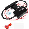teasteam Amplificatore di segnale dell'antenna radio per auto da 12V, amplificatore di segnale di ricezione dell'antenna radio AM/FM universale per autoradio stereo digitale con linea rossa