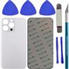 LiXiongBao Vetro di ricambio posteriore compatibile con iPhone 14 Pro Back Cover, vetro posteriore di ricambio per iPhone 14 Pro Back Cover, con kit di riparazione, argento