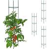 Relaxdays Set da 4 Supporti per Rampicanti, HxLxP: 150x32x32 cm, Graticolato per Piante e Rose, Acciaio, Plastica, Verde