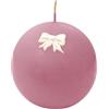 Cereria Di Giorgio - Candela Sfera Rosa Polvere Decorata con Fiocchi Di Cera - Diametro 10 cm - Durata 49 ore - Spring Collection - Artigianale