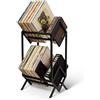 MODERN VINYL Porta dischi in metallo nero opaco, 160-200 LP, montaggio semplice e veloce, display in vinile, design di fascia alta, protegge il vinile, organizza album, libri, riviste, file