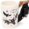 Puckator Tazza in Ceramica con Manico a Forma di Pipistrello, Dark, Gothic, Halloween