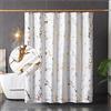 HYAWGE Tende da doccia in marmo bianco e oro per bagno, tenda da doccia glitterata con ganci, stampa unica in lamina d'oro, impermeabile, lavabile, tenda da doccia in tessuto, standard 182 x 183 cm
