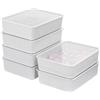 Cetomo Scatola portaoggetti in plastica con 10 scomparti per lingerie, calze con coperchio, organizzatore per calzini, impilabile con pareti divisorie, cesto per vestiti, grigio (31 x 24 x 8 cm)